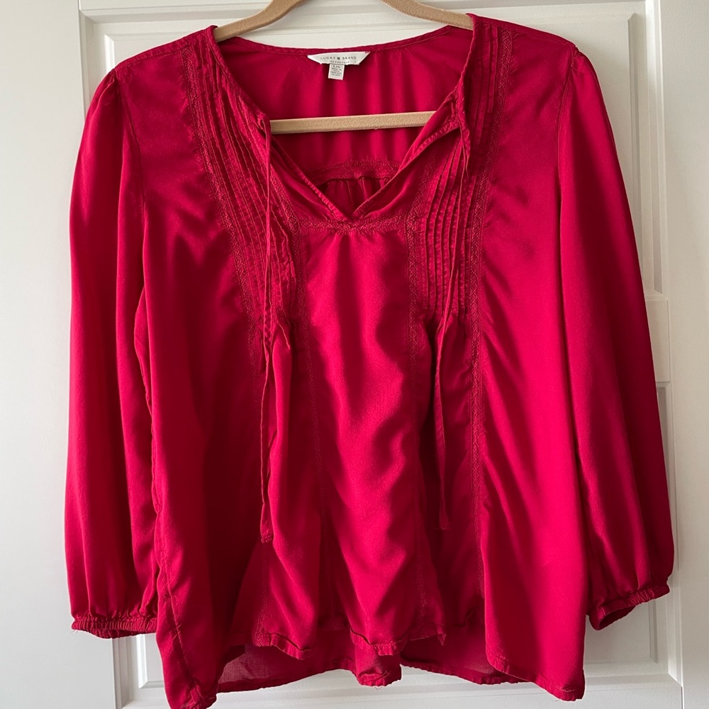 Lucky Brand Red Blouse Size L
